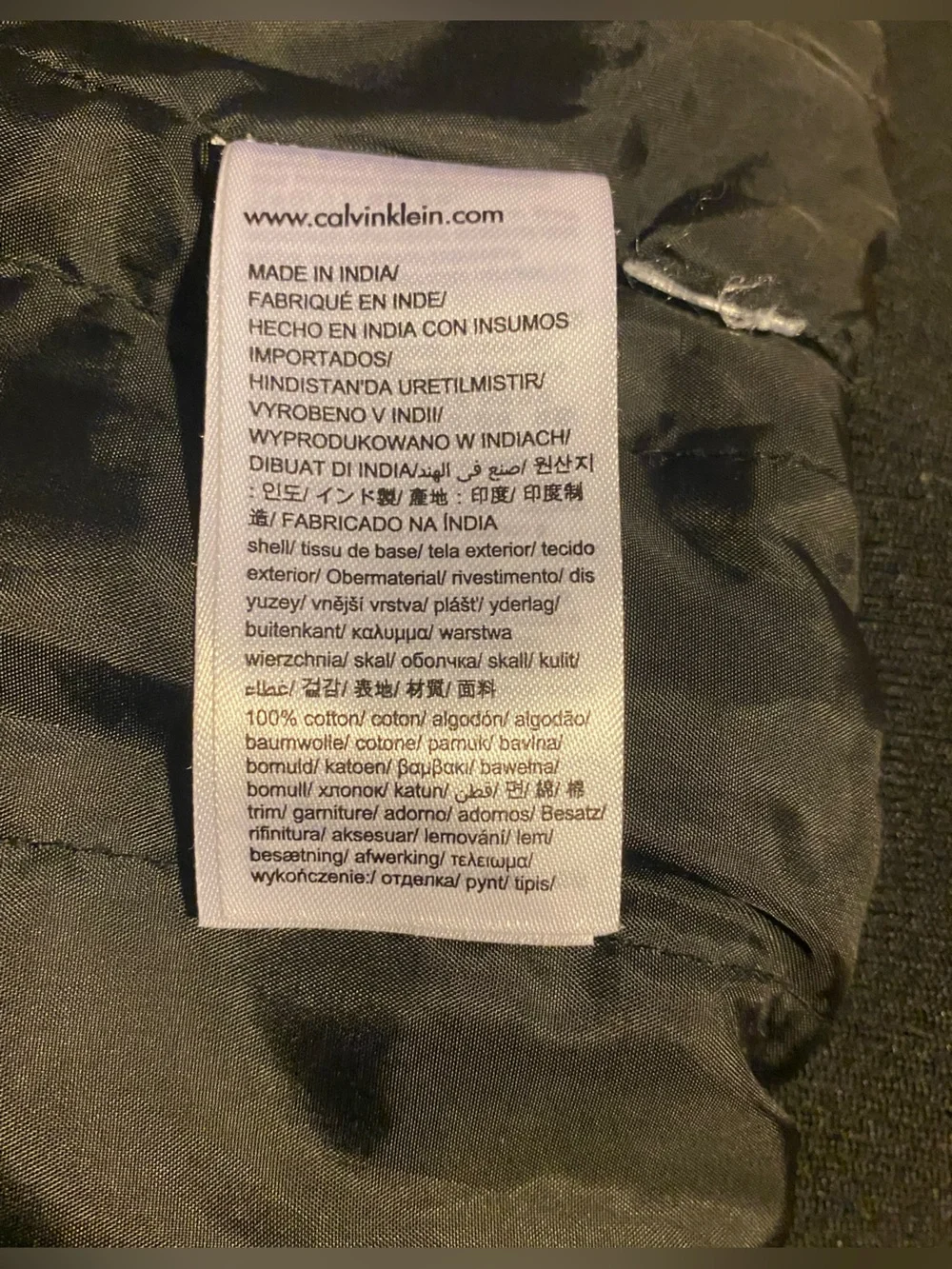 Calvin Klein Jeans Black Quilted Bomber Jacket